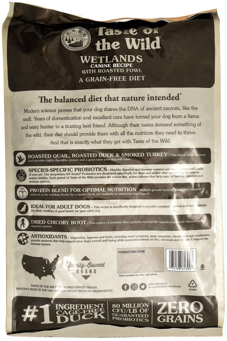 Taste of the Wild, Wetlands Grain Free Dry Dog Food, 14 lb - Jeffers - Dog Supplies > Dog Food > Dry Dog Food