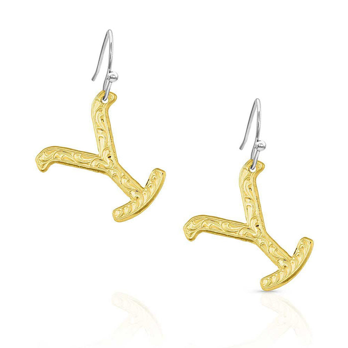 The Y Yellowstone Brand Earrings, Gold - Jeffers - Women > Accessories, Jewelry, Handbags