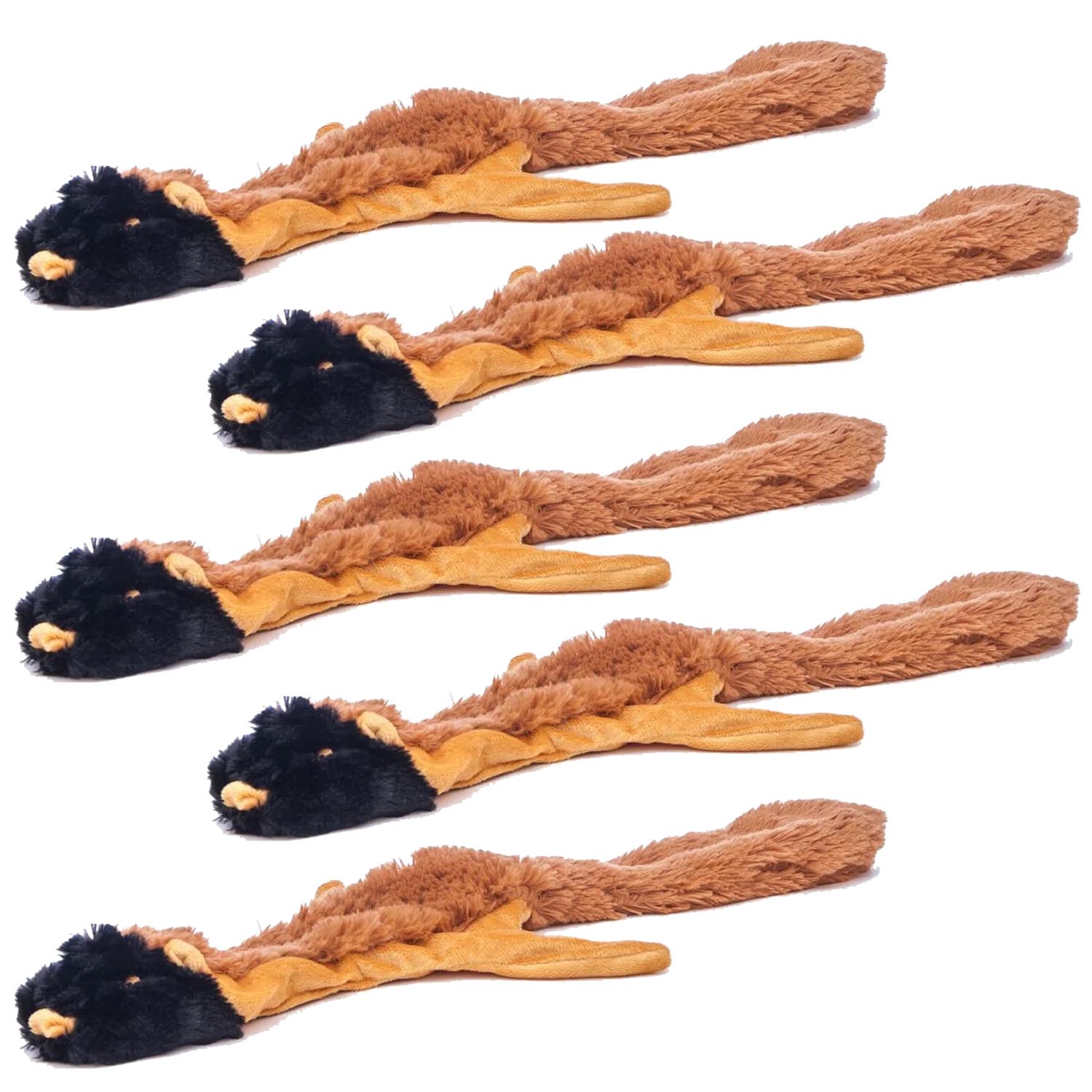 Jeffers Thinnies Unstuffed Plush Dog Toys, 21"L Unstuffed with Rope & Squeaker / Chipmunk / Single