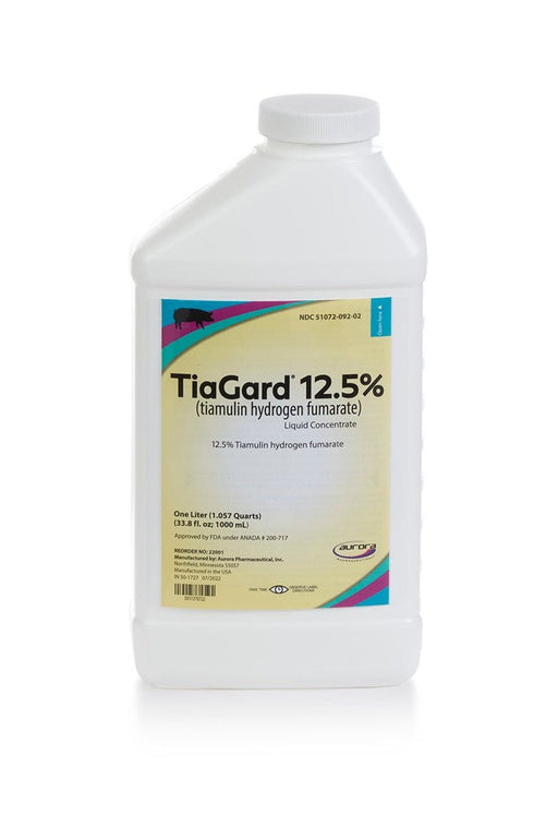 TiaGard® 12.5% (tiamulin hydrogen fumarate) Liquid Concentrate for Swine Dysentery & Pneumonia Treatment - VPS6 - Clear - 1 Liter - 1