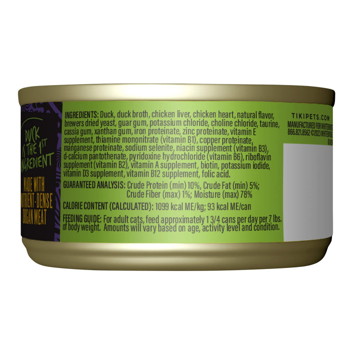Tiki Cat After Dark Pâté Wet Cat Food, Grain - Free, High - Protein, Adult Cat Meal with Organ Meats – 3 oz Cans, Case of 12 - 2PTN - 3oz, 12 ct - Duck & Chicken Liver - 4