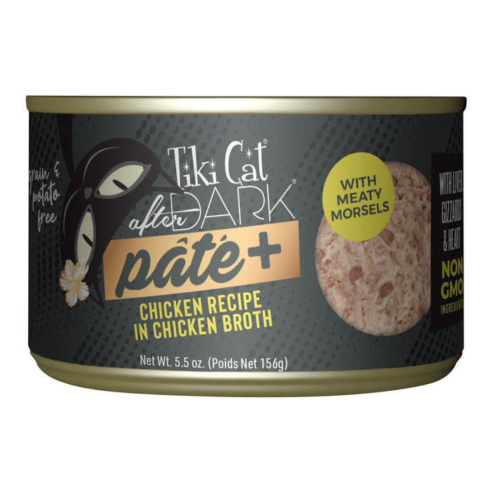Tiki Cat After Dark Pâté+ Wet Cat Food, High Protein, Grain - Free - 2PU5 - Chicken - 5.5oz, 8 ct - 4