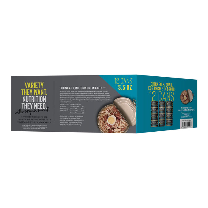 Tiki Cat After Dark Wet Cat Food, Chicken & Quail Egg Multi Pack - 2PUK - 5.5oz, 12 ct - Chicken & Quail Egg - 4