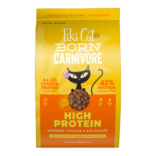 Tiki Cat Born Carnivore High Protein Dry Cat Food, Deboned Chicken & Egg - 2PVF - 5.6lb - Chicken & Egg - 2