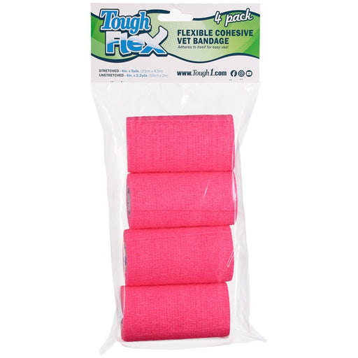 Tough Flex Cohesive Vet Bandages, 4 pk - JTI11J - Pink - 4pk - 4
