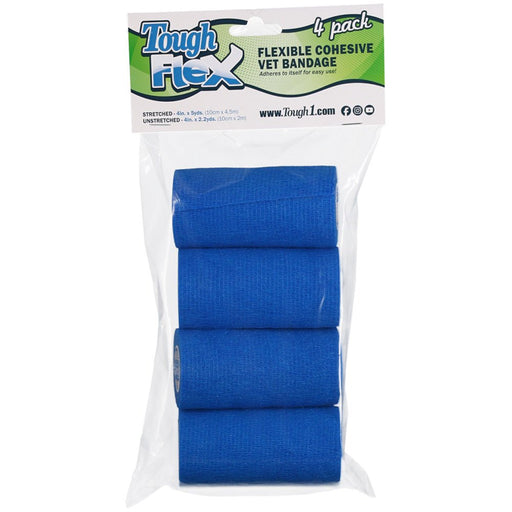 Tough Flex Cohesive Vet Bandages, 4 pk - JTI11P - Blue - 4pk - 19