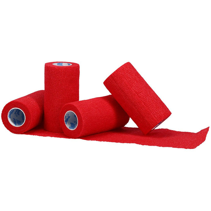 Tough Flex Cohesive Vet Bandages, 4 pk - JTI11R - Red - 4pk - 27