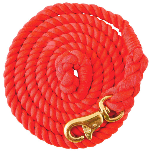 Tough1 Braided Cotton Horse Lead Rope with Trigger Bull Snap, 8.5' - JTIFK - Red - 6