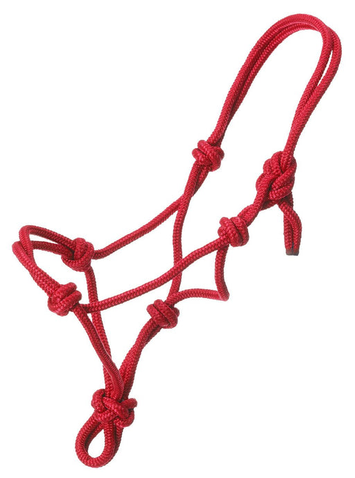 Tough1 Miniature Poly Rope Adjustable Halter - JTIMW - Red - 5