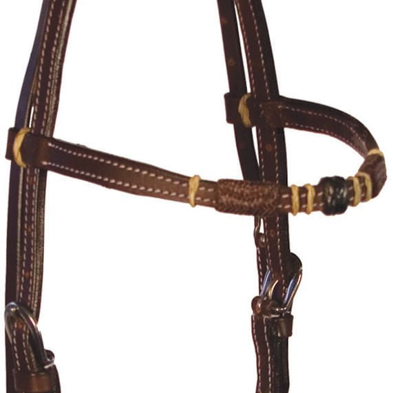 Buffalo Leather Tres Rawhide Browband Headstall