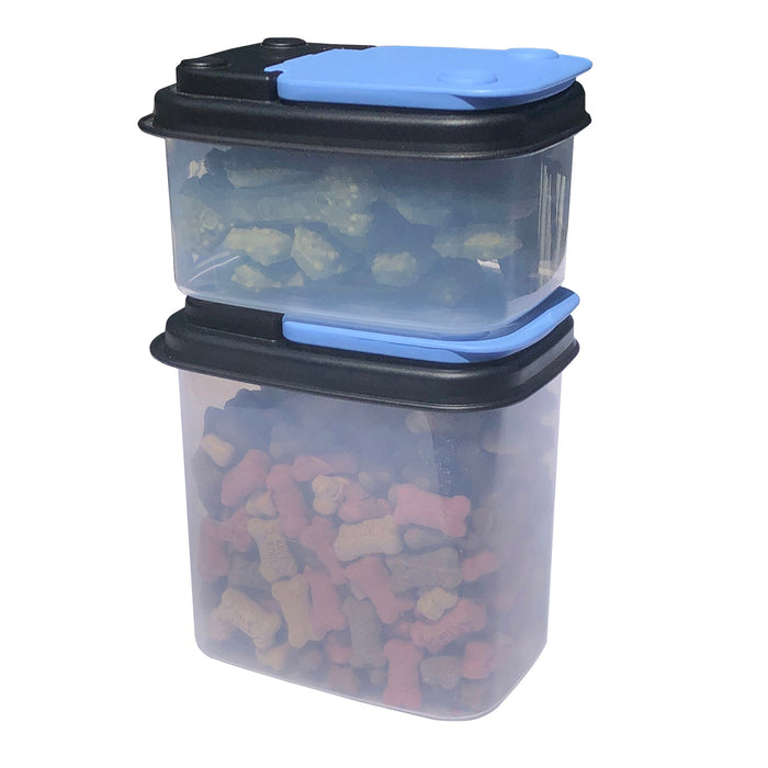 Trip & Treat Totes, 2 pk - BU2L - Blue/Black Lid / Clear Base - 2 pk - 2