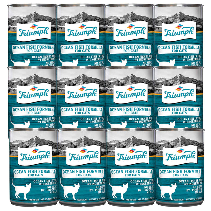 Triumph Cat Food, 13.2 oz - SUS3F-12PK - 13.2oz - Ocean Fish - 12 - 9