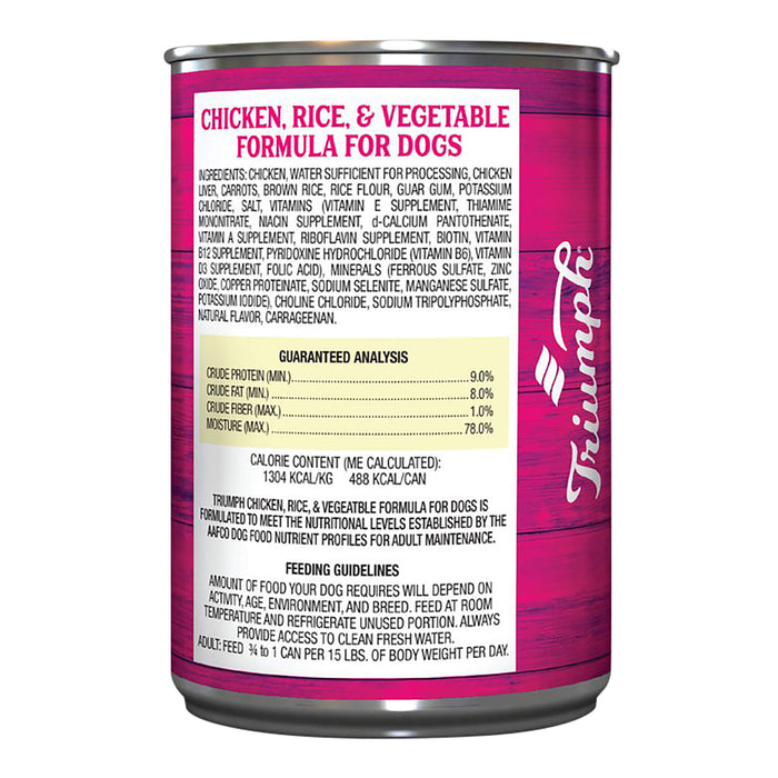 Triumph Dog Food, 13.2 oz - SUS3A - 13 oz - Chicken/rice - 1 - 6