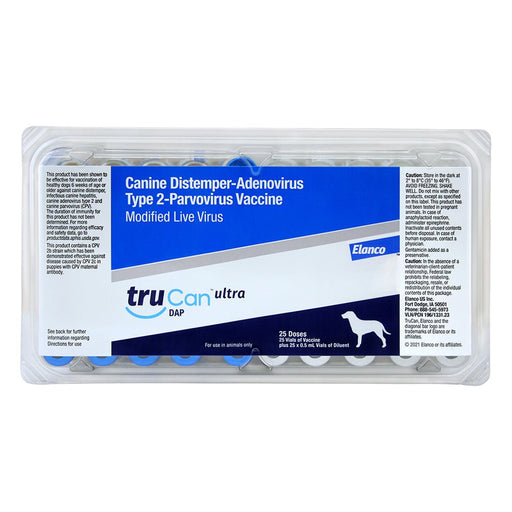 TruCan Ultra DAP/Ultra Duramune DAP Dog Vaccine, Tray (25 x 1ml) - G5WG - 1ml - 25ct - 1