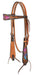 Turquoise Cross Twisted Feather Browband Headstall - Jeffers - Horse Supplies > Horse Tack > Bridles & Headstalls