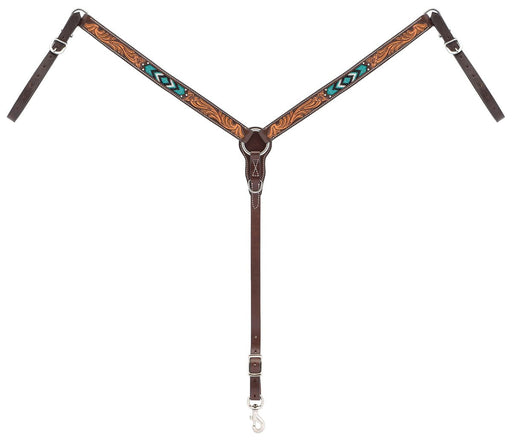 Turquoise Cross Two Toned Breast Collar - Jeffers - Horse Supplies > Horse Tack > Breast Collars