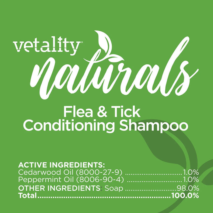 Vetality Naturals Flea & Tick Conditioning Shampoo for Dogs Size 8 FL OZ