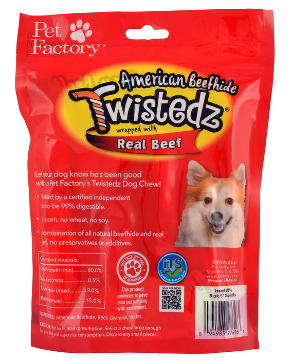 Twistedz 5' Beefhide Chip Rolls Wrapped with Real Meat, 8 - pk - Jeffers - Dog Supplies > Dog Treats