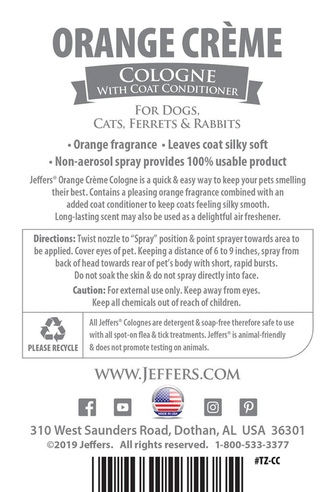 Colognes for Pets by Jeffers, 16 oz - Orange Creme Cologne, 16 oz  