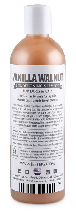 Jeffers Vanilla Walnut Conditioning Pet Shampoo - 17 oz Vanilla Walnut Shampoo  