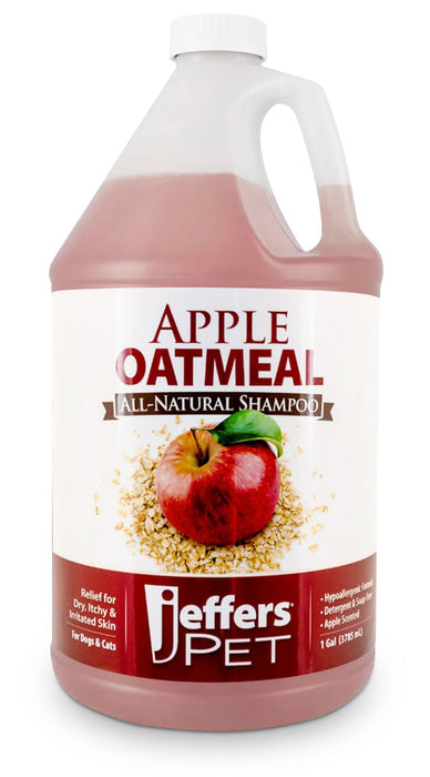 Jeffers Pet Apple-Oatmeal Shampoo for Dogs and Cats - Apple Deluxe Oatmeal Shampoo, gallon  