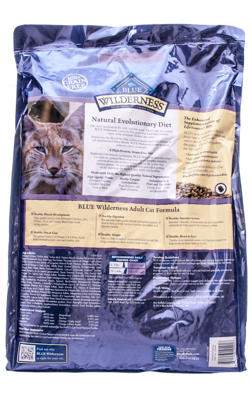 Blue Wilderness (Grain-Free) Adult Cat Food, Chicken, 12 lb -   