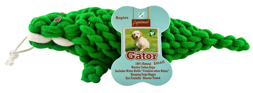 Aussie Naturals Ropies Green Gator Dog Toy -   