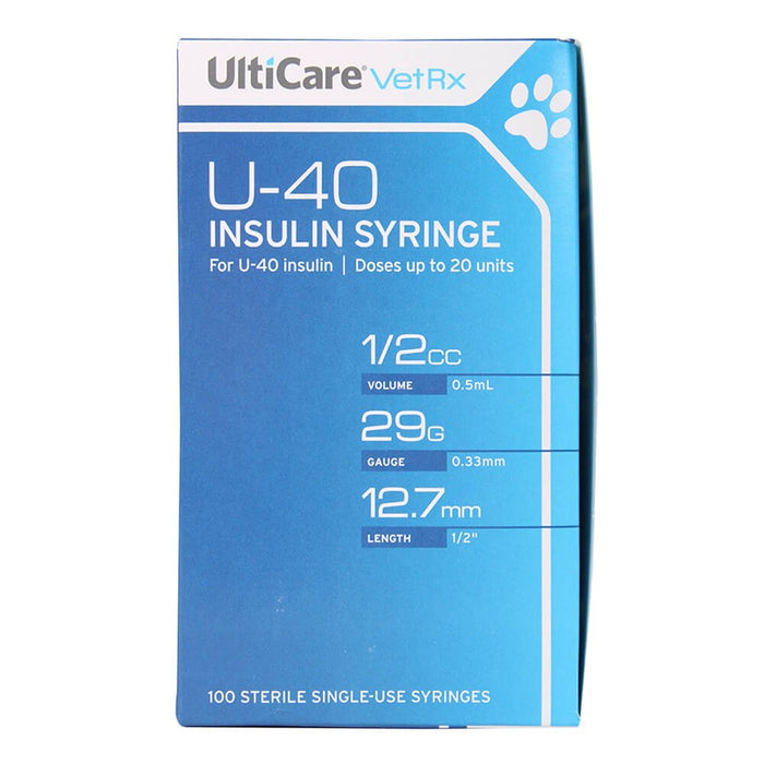 UltiCare U - 40 Insulin Syringes, 29ga x ½", Box of 100 ct - 01101UC-5 - 1/2 cc - 4