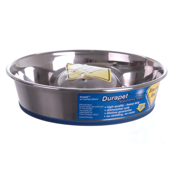 Stainless Steel Slow-Feed Bowl (1.8 pints) - Premium Slow-Feed Bowl, 1.8 Pint  