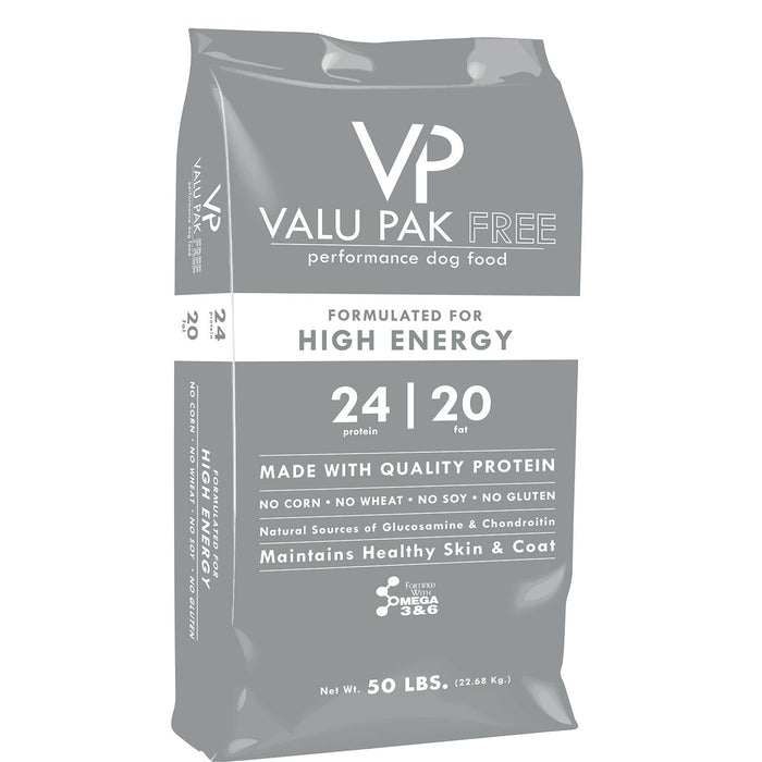 Valu-Pak Free 24-20 Performance Gluten Free Dry Dog Food for High Energy (Silver Bag), 50 lb - NWC7 - Chicken & Pork - 50 lb - 2