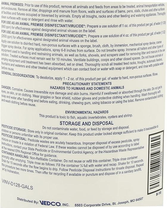 D-128 Disinfectant, gallon -   