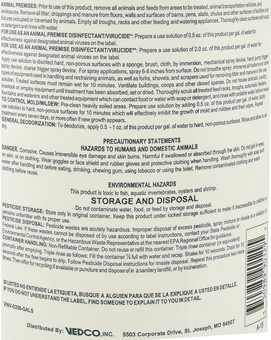 D-256 Disinfectant, gallon -   