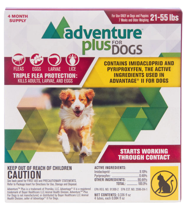 Adventure Plus for Dogs, 4-Pack - Dog 21 to 55lbs  