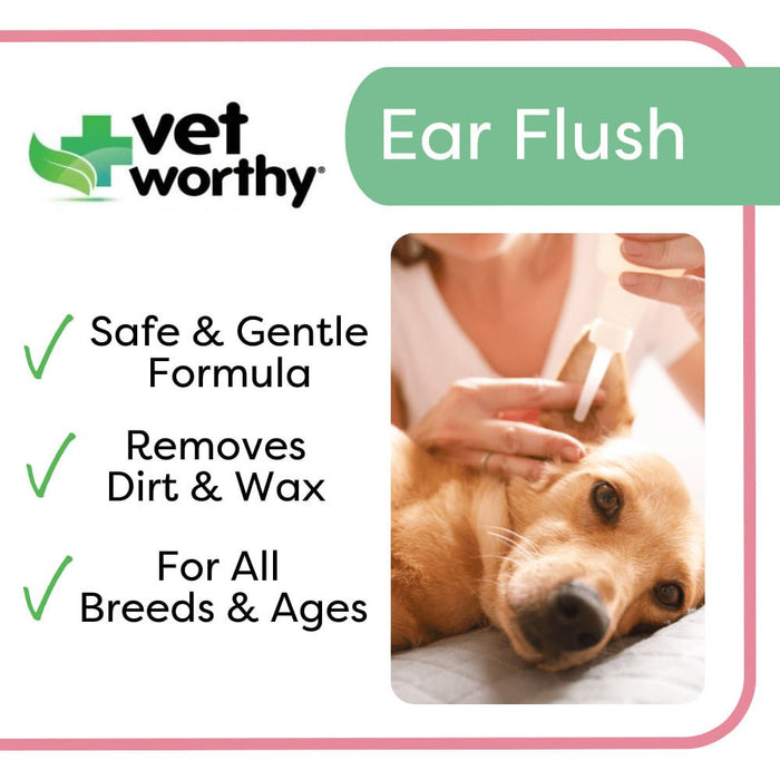 Vet Worthy Ear Flush for Dogs, 8 oz - Jeffers - Animal Health & Wellness > Ear Care