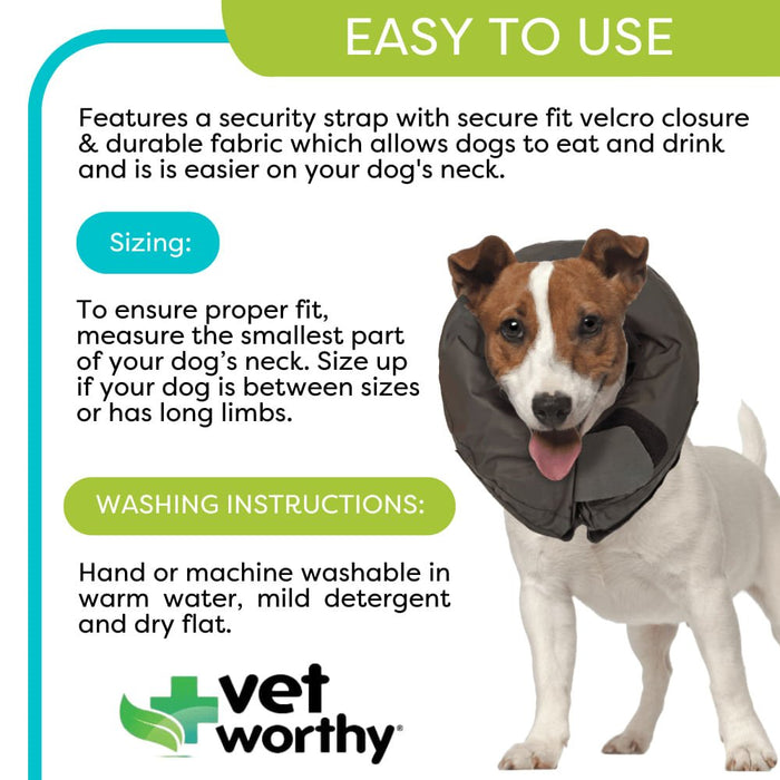 Vet Worthy Inflatable Collar, Black - Jeffers - Animal Health & Wellness > Medical Supplies