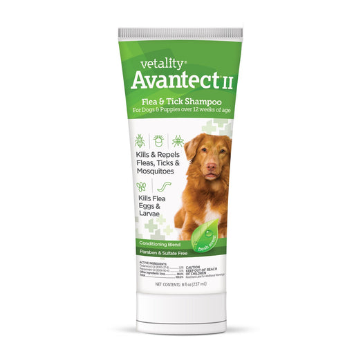 Vetality Avantect II Flea & Tick Shampoo for Dogs - Paraben & Sulfate Free - TVB3E - 8 oz - 1 ct - 1