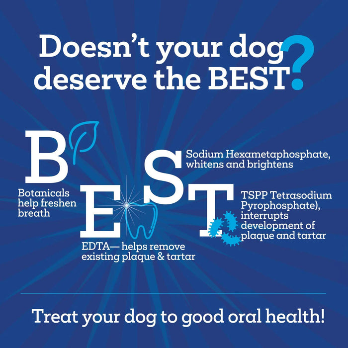 Vetality Brush Free Daily Dental Chews for Dogs, Plaque & Tartar Control, Fresh Breath - TVB3S - Mint - 30 ct - 5