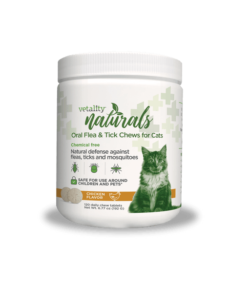 Vetality Naturals Oral Flea & Tick Chews for Cats 120 ct - Jeffers - Animal Health & Wellness > Flea & Tick Control