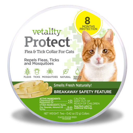 Vetality Protect Flea & Tick Collar for Cats, 2 pk - TVB3K - One Size Fits All - 2 ct - 1