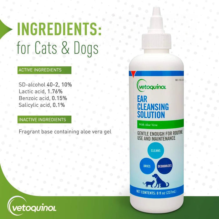 Vetoquinol Ear Cleansing Solution with Aloe for Dogs & Cats - 006VS01-1G - 1 Gallon - 5