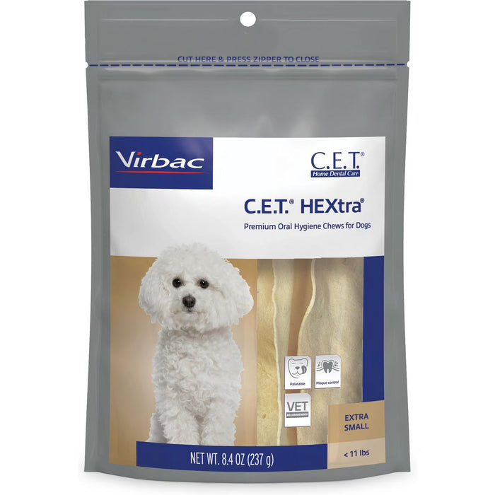 Virbac C.E.T. HEXtra Premium Dental Oral Hygiene Chews for Dogs, 30 ct - 018VR-CET612 - X - Small (Dogs under 11 lbs) - 30 ct - 4