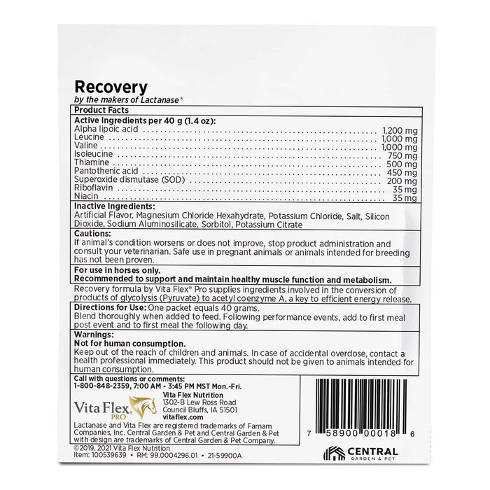 Vita Flex Pro Recovery Post Performance Supplement, Single Serve packet - Jeffers - Animal Health & Wellness > Vitamins & Supplements