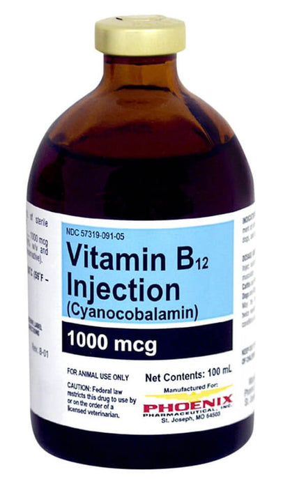 Vitamin B-12 Injectable for Horses, Dogs and Cats Jeffers Vitamin B-12 Injectable for Horses, Dogs and Cats Jeffers
