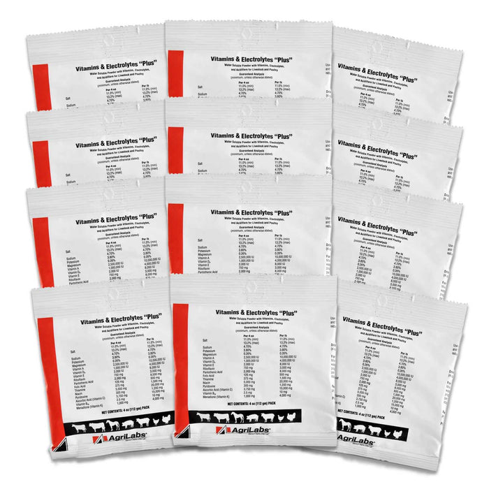 Vitamins & Electrolytes PLUS for Livestock, 4 oz - A2V5-12PK - 4 oz - 12 ct - 4