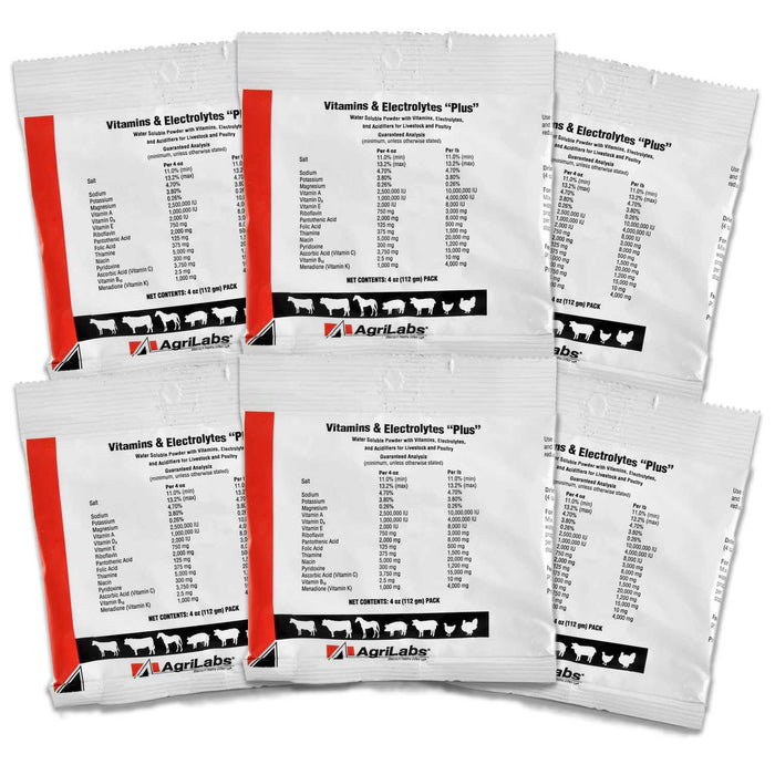 Vitamins & Electrolytes PLUS for Livestock, 4 oz - A2V5-6PK - 4 oz - 6 ct - 6