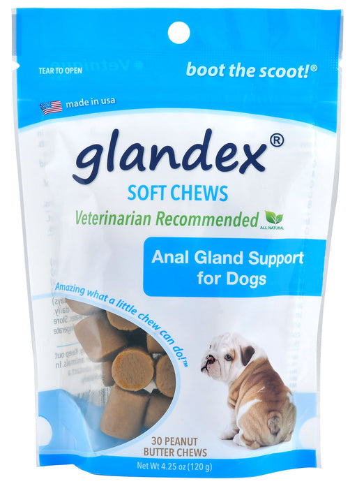 Glandex Soft Chews for Dogs, Peanut Butter - 30 ct Glandex Soft Chews, Peanut Butter  