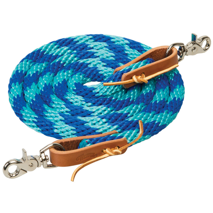 Weaver Poly Roper Reins, 5/8" x 8' - Dazz. Bl/Turquoise  