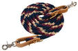 Weaver Poly Roper Reins, 5/8" x 8' - Navy/Tan/Burgundy  