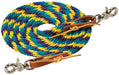 Weaver Poly Roper Reins, 5/8" x 8' - Purp/Turq/Snapdragon  