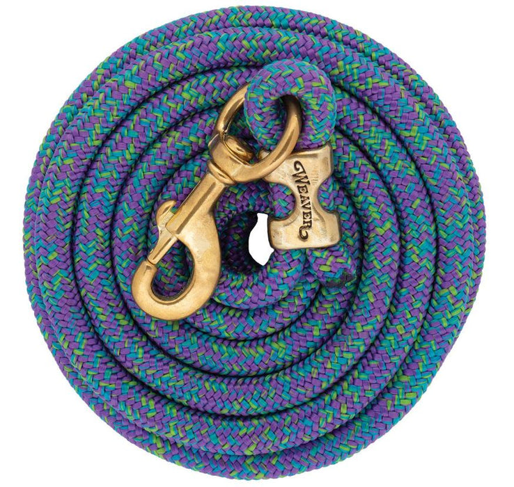 Weaver 10' Mosaic Poly Lead Rope with Bolt Snap - Dark Purple/Sky Blue/Lime Green  